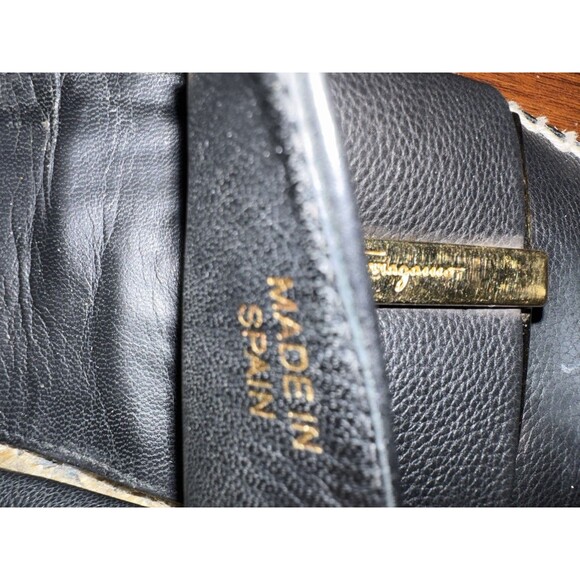 Ferragamo Black Sannio Leather Bow Espadrilles Size 8 - Picture 7 of 8